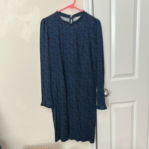 Boden Supersoft Elegant Blue Patterned Dress, 12R